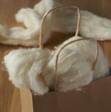 50g Pack of Carded Tussa Silk and Merino Wool